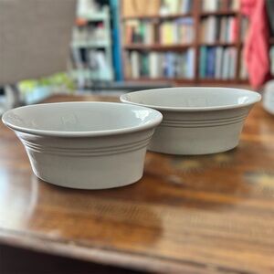 Mason Cash England Baking Dishes Bowls SET OF 2 Oval Gray Glazed 17 oz Casserole